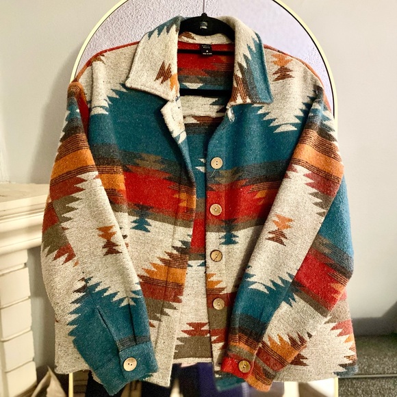 Aztec Colorful Shacket - Picture 1 of 2